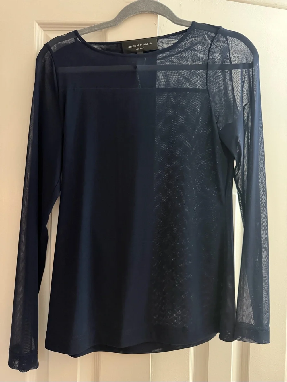 NWT Hilton Hollis Navy Power Mesh Bateau Top Sz S - Picture 4 of 5